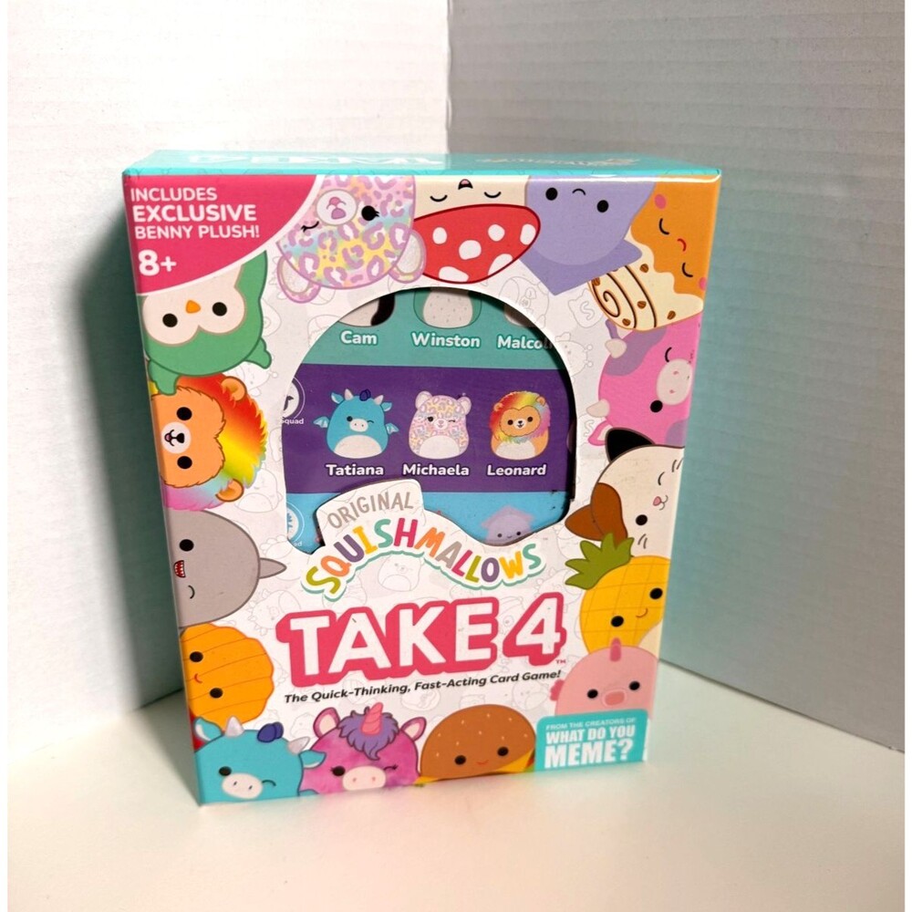 Squishmallows Take 4 Quick Thinking Card Game - Includes Benny Bigfoot